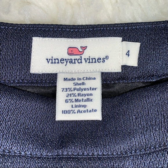 Vineyard Vines Women’s Size 4 Navy Pleated Sparkling Above The Knee Skirt - Picture 3 of 6